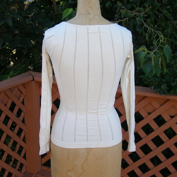 NEW M heart M Ivory stretch Long sleeve tee ONE SIZE fits up to M/8 - Picture 8 of 11